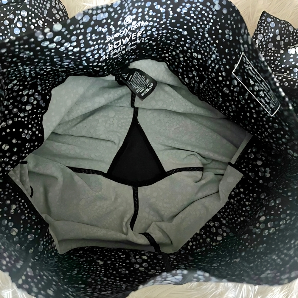 SWEATY BETTY Full Length High Waist Blk & Blue & White 'Celestial Dots' Power XL - Picture 11 of 11